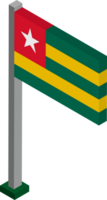 Togo Flag in Isometric dimension. png