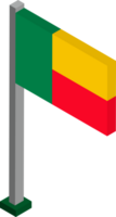 Benin Flag in Isometric dimension. png