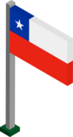 Chile Flag in Isometric dimension. png