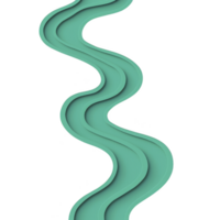 Wavy, layered teal abstract design on transparency background creates modern and dynamic visual effect. flowing curves and gradient shading add depth and movement to composition png