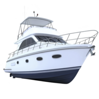 Sleek white luxury yacht with modern design and multiple decks, perfect for leisure and relaxation on water. yacht features large windows and streamlined hull png