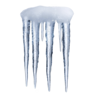 Cluster of long, transparent icicles hanging down, showcasing their sharp, pointed tips and smooth, glossy surfaces. icicles glisten with frosty sheen, evoking chilly winter atmosphere png
