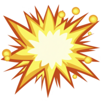 Vibrant explosion graphic with sharp, jagged edges and bright yellow and orange color scheme, conveying energy and impact png