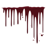 Dark red dripping liquid resembling blood, creating dramatic and eerie effect. image features realistic texture with droplets and streaks, evoking sense of horror or suspense png