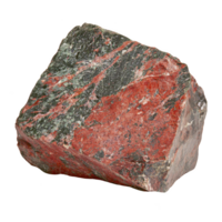 Vibrant, multicolored rock featuring striking red and green hues with rough texture, showcasing natural mineral patterns. Perfect for geology enthusiasts and educational purposes png