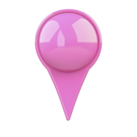 Glossy pink map pin icon with reflective surface, symbolizing location or navigation. pin is simple and modern, often used in digital maps or applications to mark specific point png