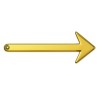 Shiny gold arrow pointing to right, symbolizing direction and movement. metallic finish adds luxurious and elegant touch, making it suitable for design and navigation purposes png