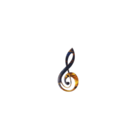 Treble clef symbol with fiery, artistic design stands out against transparency background, evoking sense of passion and creativity in music png