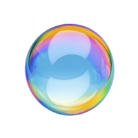 Vibrant, colorful soap bubble with reflective surface displays spectrum of colors, creating mesmerizing and playful visual effect. bubble translucent nature adds to its delicate and ephemeral png