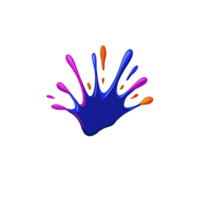 Vibrant splash of colorful paint with shades of blue, pink, and orange creates artistic and dynamic effect against transparent background. abstract design is eye catching and energetic png