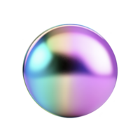 Vibrant, iridescent sphere with smooth surface reflects spectrum of colors, including purple, blue, and green, creating mesmerizing and futuristic appearance png