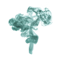 Swirling cloud of teal smoke creates abstract, ethereal pattern against transparency background, evoking sense of mystery and fluidity png