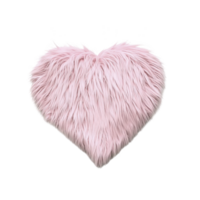 Fluffy pink heart shaped pillow with soft texture, perfect for adding cozy touch to any room png