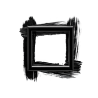 Black rectangular frame with textured brushstroke background creates bold and artistic look, perfect for modern decor or creative projects png