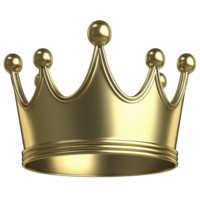 Shiny gold crown with classic design featuring rounded points and smooth finish, symbolizing royalty and elegance. crown metallic sheen adds touch of luxury png