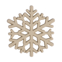 Beige snowflake with intricate patterns is set against transparency background, creating striking contrast. design is symmetrical and detailed, evoking sense of winter and holiday cheer png