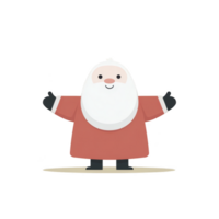 Cute, cartoon Santa Claus with big white beard and red suit stands with open arms, spreading holiday cheer. simple design and friendly expression make it perfect for festive decorations png