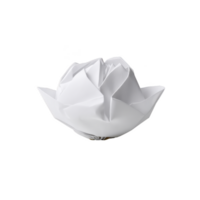 White paper lotus flower with intricate folds, showcasing delicate craftsmanship and elegance, isolated on transparency background png