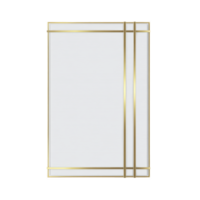 Minimalist white and gold picture frame with sleek, modern design. frame features thin gold lines that add elegance and sophistication, perfect for contemporary decor png