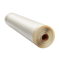 Large roll of white wallpaper with subtle texture is neatly rolled, showcasing its smooth surface and clean edges. roll is positioned horizontally, highlighting its cylindrical shape png
