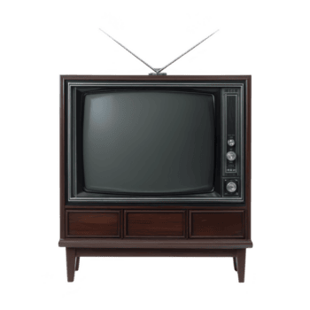 vintage televisão conjunto com de madeira quadro, Armação e antena evoca nostalgia. retro Projeto características clássico crt tela e ao controle maçanetas, reminiscente do meio 20 século casa decoração png