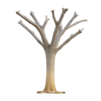 Leafless tree with multiple branches stands against plain background, showcasing its textured bark and natural form. tree stark appearance evokes sense of solitude and resilience png