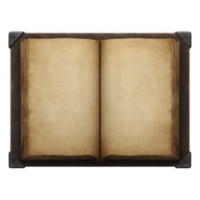 Open vintage book with aged, yellowed pages and leather cover evokes sense of history and nostalgia. book worn appearance suggests it has been well used and cherished over time png