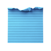 Torn blue lined paper with jagged top edge, isolated on transparency background, evokes sense of creativity and spontaneity png