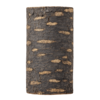 Cylindrical object with textured, bark like surface resembling tree trunk, featuring dark brown and beige patterns. design is natural and rustic, evoking sense of outdoors png