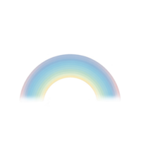 Soft, pastel colored rainbow arc set against plain background, creating serene and dreamy atmosphere. gentle gradient transitions through light blues, pinks, and yellows png