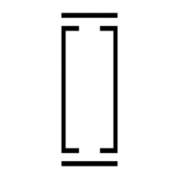 This features minimalist black rectangular frame with open sides, creating modern and abstract design. simplicity and geometric style evoke sense of balance and symmetry.minimalist black png