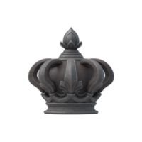 Decorative, vintage style crown with intricate detailing and dark, metallic finish, evoking sense of elegance and royalty. crown design features ornate patterns and pointed top png