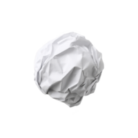 Crumpled white paper ball isolated on transparency background, showcasing texture and simplicity. image highlights concept of discarded ideas or recycling png