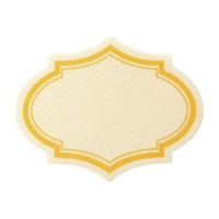 Decorative vintage label with blank center and ornate yellow border, perfect for invitations or packaging. elegant design adds touch of classic charm png