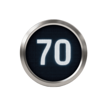 runda digital visa visar siffra 70 i vit på genomskinlighet bakgrund, innesluten i metallisk ram. design är elegant och modern, lämplig för olika tillämpningar png