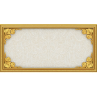 Ornate gold frame with intricate leaf patterns surrounds textured, light colored background, creating elegant and classic design png