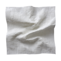 Crumpled white textured paper towel with grid pattern creates interesting visual effect. folds and creases add depth and dimension to simple material png