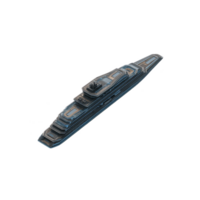 Futuristic, sleek spaceship with streamlined design and glowing blue accents, floating in space. ship angular structure suggests advanced technology and speed png