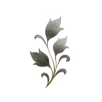 Delicate silver leaf design with intricate details and subtle metallic sheen, set against transparency background, creating elegant and sophisticated look png