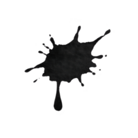 Black ink splatter with irregular edges and droplets on transparency background, creating bold and artistic effect. This abstract design can be used for creative projects png