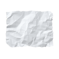 Crumpled white paper sheet with visible creases and texture, isolated on transparency background. paper appears to be slightly wrinkled, giving it realistic and tactile appearance png