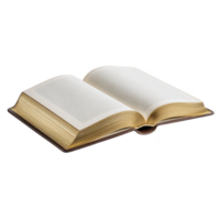 Open book with golden edged pages lies flat, showcasing its elegant design and inviting readers to explore its contents. book classic appearance suggests timeless knowledge and wisdom png