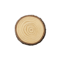 de madeira árvore fatia com visível crescimento argolas, exibindo natural textura e padronizar. circular peça tem suave superfície e rude latido borda, ideal para rústico decoração ou trabalhos manuais png