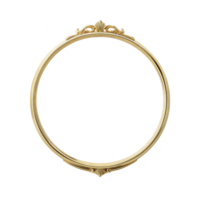Round, ornate gold frame with intricate detailing and classic design, perfect for elegant decor or art display. frame luxurious finish adds touch of sophistication png