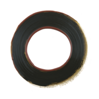 Circular black brushstroke with textured, artistic appearance, featuring subtle brown and gold accents, creating dynamic and abstract design png
