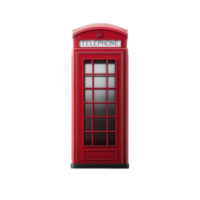 Classic red British telephone booth stands isolated on transparency background, showcasing its iconic design and vintage charm png