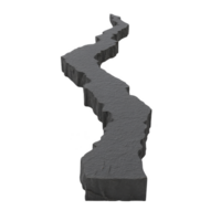 Long, winding path of dark, textured rock creates dramatic and mysterious landscape. jagged edges and uneven surface suggest natural formation, evoking sense of adventure png