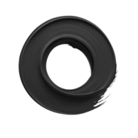 Black circular brushstroke on transparency background, resembling enso symbol, represents simplicity and elegance in Zen art. brushstroke texture adds depth and movement png