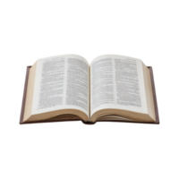 Open book with visible text on its pages, resting on flat surface. book cover is brown, and pages are slightly yellowed, indicating age. text is printed in clear, readable font png