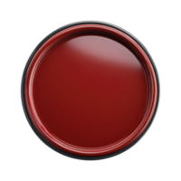 Top view of open can of red paint, showcasing its smooth and glossy surface, ready for use in artistic or home improvement projects png